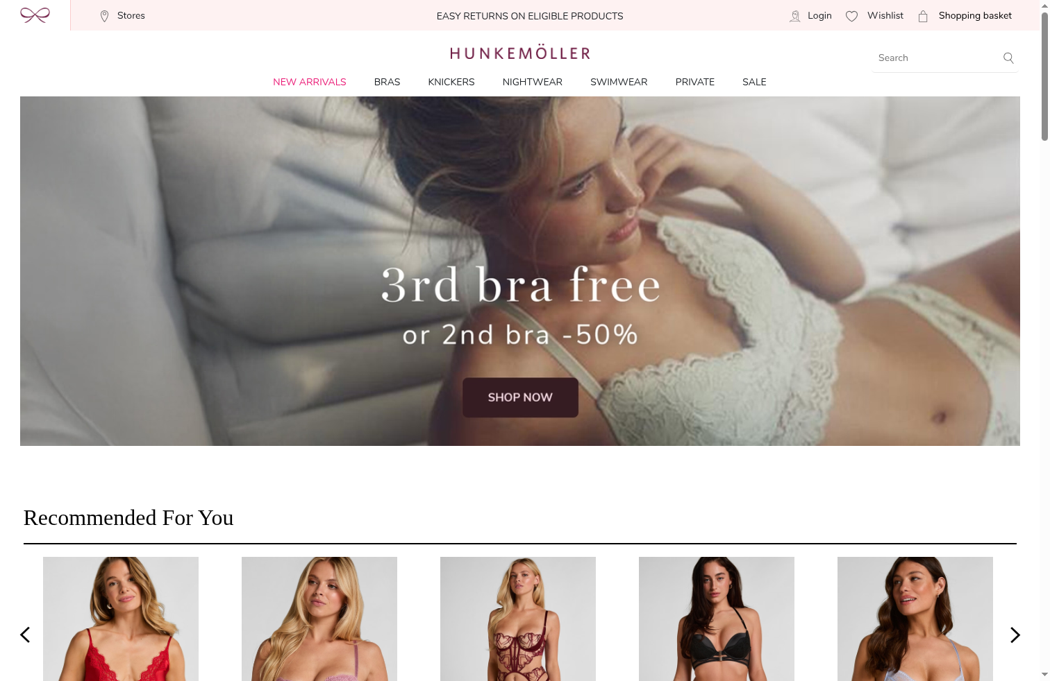 Hunkemoller storefront