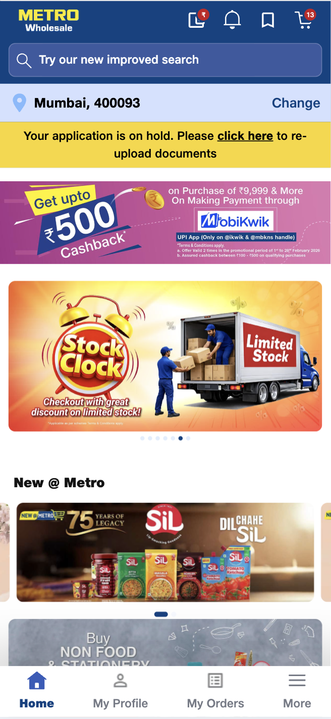 Metro Kirana app