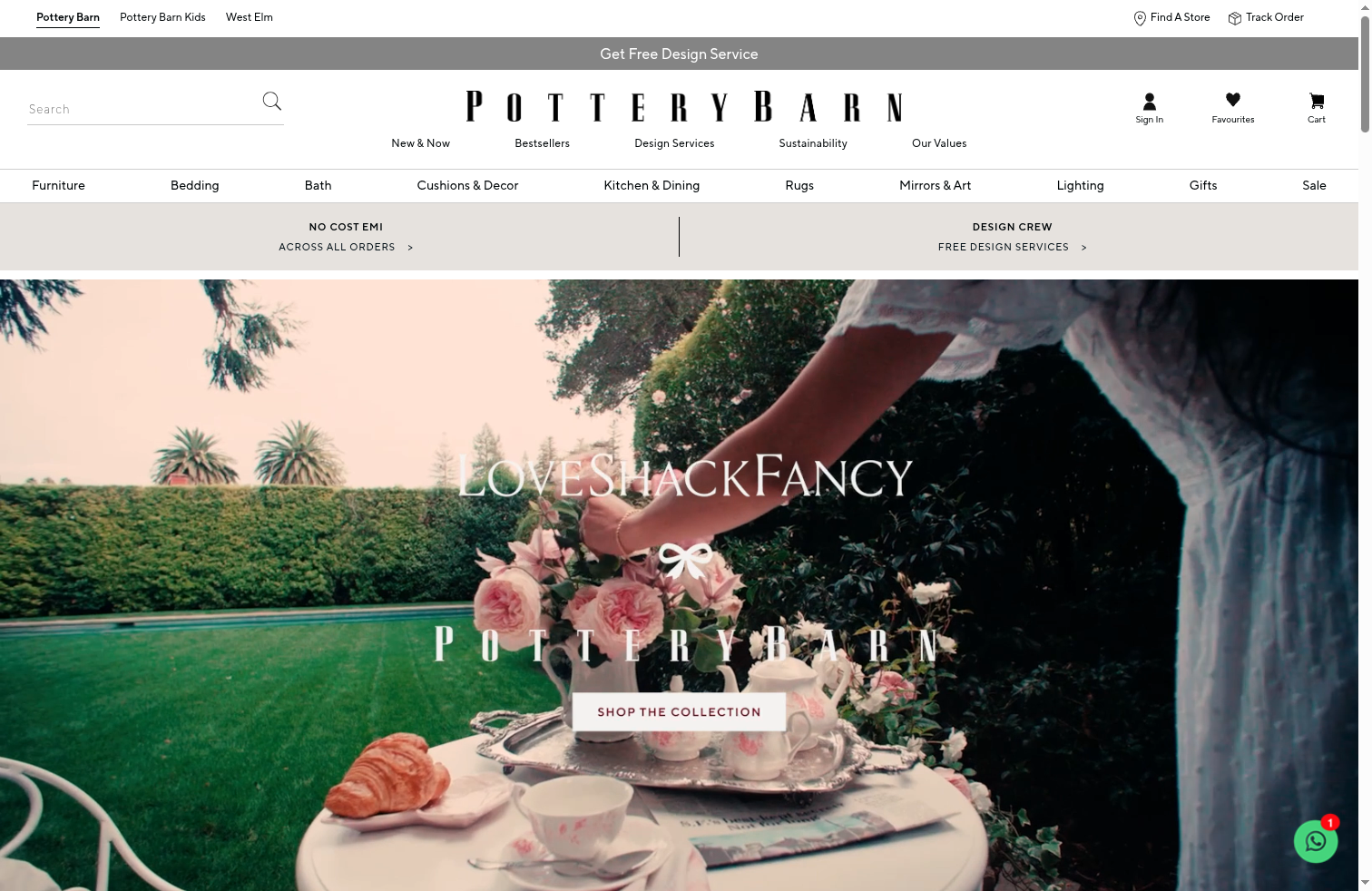 Pottery Barn storefront